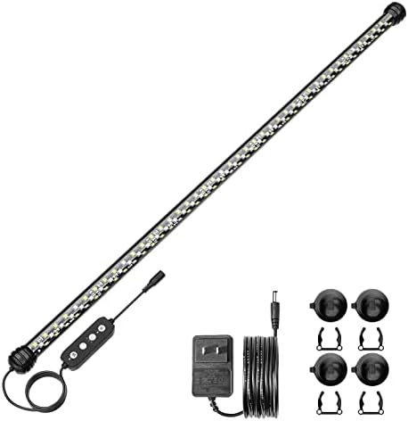 SEAOURA Led Aquarium Light with Timer, Submersible Aquarium Plant Light, Fish Tank Light with Auto On/Off, 3 Lighting Modes, Adjustable Brightness (26.8 in for 28-52inch Planted Tank), 14W