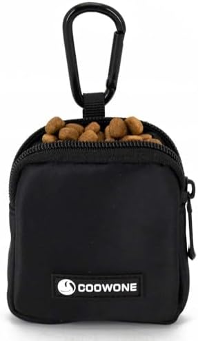 Waterproof Dog Treat Pouch, Dog Training Treat Pouch Built in Poop Bag Dispenser Adjustable Shoulder Bag (BLK) (BLK)