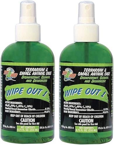 Zoo Med Wipe Out Cleaner for Terrarium and Small Animal Cage [Set of 2] Size: 8.75 Oz.