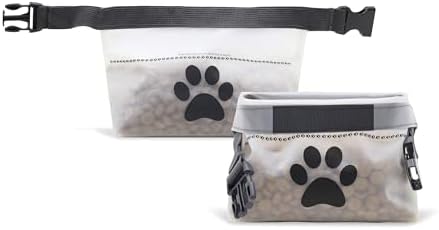 (re) zip Clip N' Go Pet Bowl 2-Pack | Collapsible Portable Dog Food Storage Bag and Feeding/Water Bowl | BPA-Free, Food Grade, Leakproof | Reusable, Machine Washable (Clear)