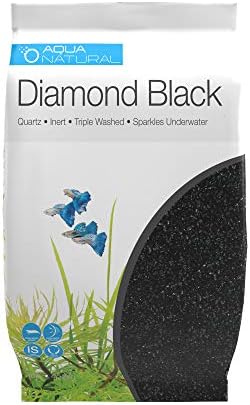 Aqua Natural Diamond Black 10lb, Premium Gravel and Substrate for Aquariums, Fish Tanks and terrariums, 1-2mm