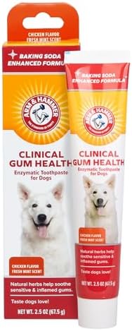 Arm & Hammer for Pets Clinical Care Enzymatic Toothpaste for Dogs | Soothes Inflamed Gums | Dog Toothpaste Enzymatic, Chicken Flavor, 2.5 Oz | Arm and Hammer Toothpaste for Dogs, Dog Dental Care