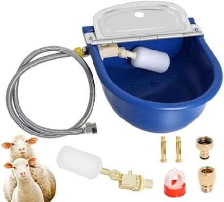 Automatic Water Dispenser for Dogs, Plastic Automatic Dog Waterer Livestock Water Bowl Goat Waterer with 39 inch Water Hose for Horse Water Trough