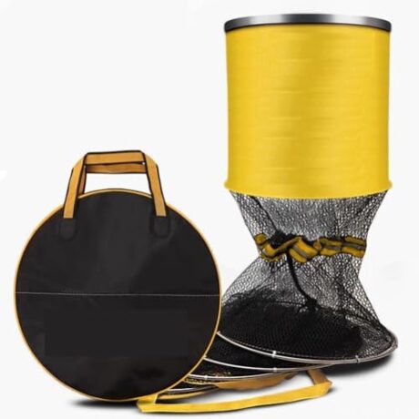 Collapsible Fish Keep Net - Foldable Fish Live Well for Dock & Kayak and Bank One Fishing Hook Remover Free