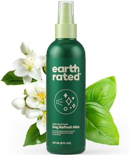 Earth Rated Dog Deodorizing Conditioner Spray, Conditioning & Odor-Eliminating Perfume for Dogs, for All Coat Types, Refreshing White Tea & Basil Scent, 8 oz