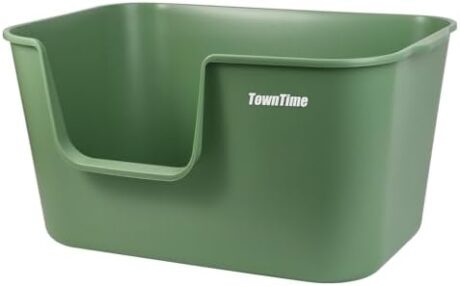 Extra Large Litter Box with High Sides 24.60" Lx16.92 Wx12.99 H,Anti-Splashing Kitty Litter Box,Tool-Free Assembly,Multi cat Litter Box,Jumbo Litter Box (Green)