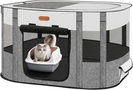 Foldable Pet Playpen - Cat & Puppy Playpen, Travel Dog Crate with Carrying Case, Cat Tent Dog Pen for Outdoor Camping Use