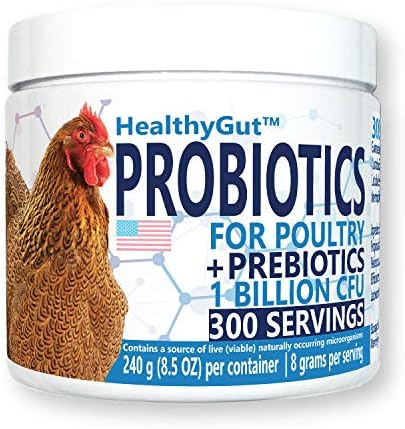 HealthyGut Probiotics for Chickens & Poultry, All-Natural Digestive System Dietary Supplement (30 Scoops)