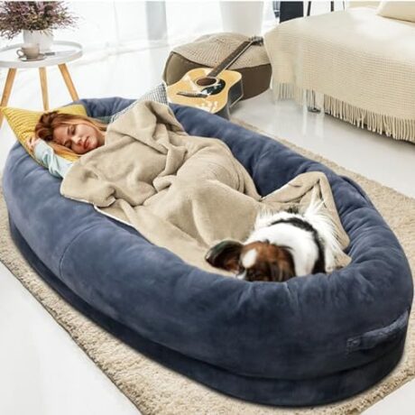 Human Dog Bed, 67"x38"x12" Human Dog Bed for Adult, Orthopedic Dog Bed Soft Cozy Flufy Human Sized Dog Bed for Large Dog Napping, with Removable Cover, Machine Washable