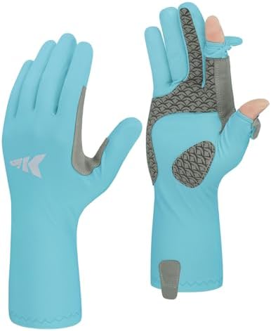 KastKing Sol Armis Pro UPF50+ Fishing Gloves-Quick-Dry, Full Finger & 3/4 Fingerless Sun Protection Gloves Men Women for Outdoor