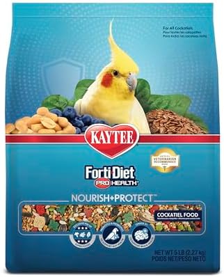 Kaytee Forti-Diet Pro Health Nourish+Protect Cockatiel Food, Comprehensive Nutrition Backed by Science, Digestive Health, Immune Support, 5 pounds