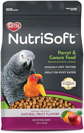 Kaytee Nutri Soft Pet Parrot & Conure Bird Food, 3 Pound