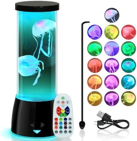 LED Jellyfish Lamp – Remote Dimmable Control Multi & Color Changing Mood Light – Holiday Gift of Adult and Kids,for Room Decoration and Set The Mood