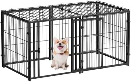 Mr IRONSTONE Dog Crate Small Dog Kennel Dog House Indoor Dog Cage for Small Medium Large Dogs, Puppy Dog Playpen, Pet Cage, 24" H x 48" L