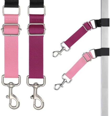 Pet Dog Grooming Table Arm Accessories Dog Grooming Loops for Table Arm Extender Adjustable Extension Loop Bathing Restraint Leash for Small & Medium Dogs (Pink & Hot Pink)