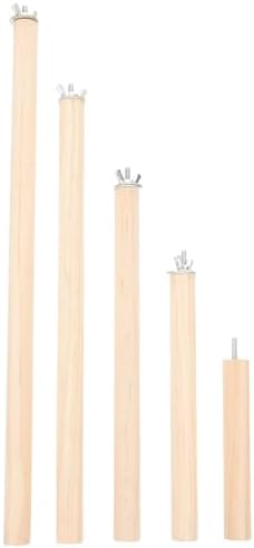 Veemoon Wood Bird Perch Stand 5pcs Parrot Cage Stick Standing Sticks Climbing Branch Rod Bird Cage Grinding Toy for Cockatiels Parakeet （10+15+20+25+30 CM）