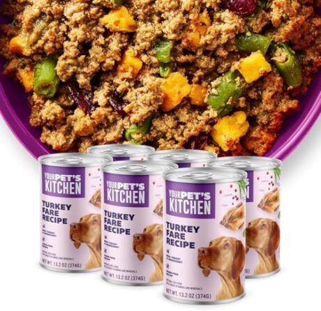 YOUR PET'S KITCHEN Wet Dog Food, Turkey Fare Recipe - 13.2 oz Cans (Pack of 6), Made in The USA with Real Turkey