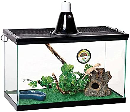 Zilla 10 Gallon Pet Reptile Starter Habitat Kit with Light and Heat for Small Tropical Dwelling Animals