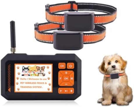 3-in-1 GPS Wireless Dog Collar Fence with 2 Collar Receiver Convertible Wireless Pet Boundary for 3 Dogs - Ideal for Backyard, Outdoor and Indoor