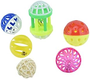 6pcs Foraging Ball Bird Toys Conures Feeder Toys Parakeets Foot Talon Toy Cockatiel Chewing Training Rattle Bell Balls Parrot Cage Toys for Budgie Lovebirds Playgym Birdcage