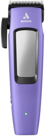 Andis Easy Clip Adjustable Blade Cordless II Dog Clipper, 10 Piece Kit, Lithium-Ion Battery, Purple, 560017