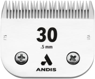 Andis – 64260, Ceramic Edge Pet Clipper Blade - Comprised of Carbon-Infused Steel, Size-30 Blade with Prolonged Sharp Edge, Cuts Hairs at 1/50-Inch Length – for Dogs & Medium Sized Animals, Chrome