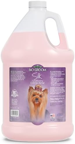 Bio-Groom Silk Creme Rinse Dog & Puppy Conditioner - Hair Detangler for Dogs, Moisturizes Skin & Coat, Removes Tangles & Frizz, Made in USA - 1 Gallon