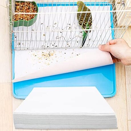 Bird Cage Liner Papers, 100 Sheets 12.2×10in Non-Woven Bird Cage Liners, 4 Size to Choose, Precut Absorbent Bird Paper