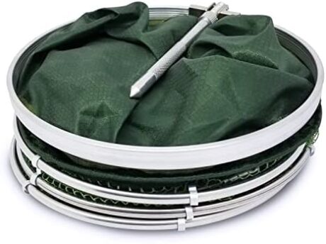 Collapsible Fish Keeping Net - Rubberized Mesh Fishing Basket - Foldable Fish Live Well for Dock & Kayak - Keep Bait and Fish Alive