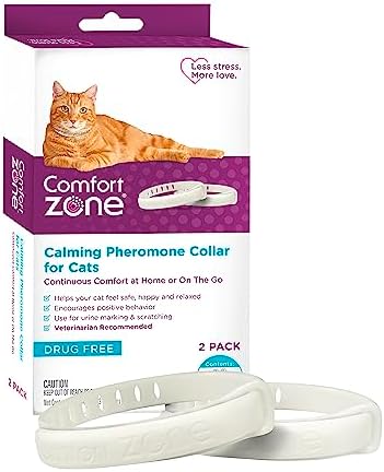 Comfort Zone Cat Calming Collar Savings Pack: 2 30-Day Calming Collars for 60 Days of Calm; Cat Pheromones Help Anxiety, Reduce Stress, Urine Marking, Scratching; Indoor or Outdoor Cats; Long-Lasting