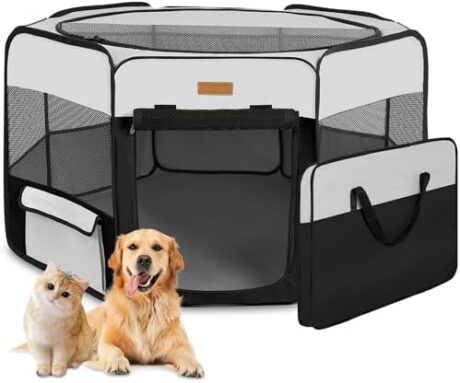 Dog Playpen, Portable Pet Play Pen for Cat, Puppies, Rabbits, Chickens, Foldable Large-Capacity Pet Tent for Indoor/Outdoor Travel Camping