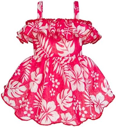 Fitwarm Tropical Dog Dress, Ruffled Doggy Hawaiian Dress, Dog Summer Clothes for Small Dogs Girl, Pet Outfit, Red, White, Small