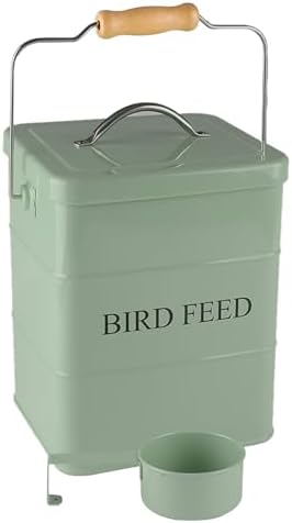 Geyecete Bird Feeder,Bird Food Jar Pet Food Storage Airtight Food Storage Container-Green