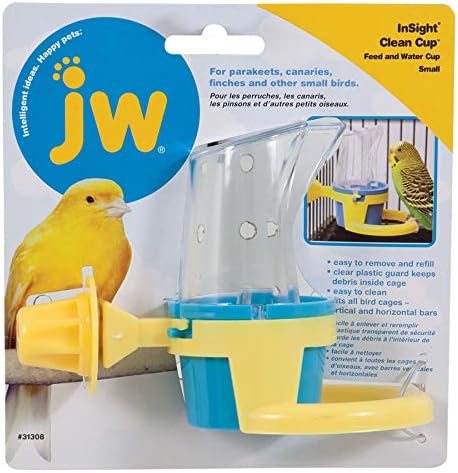 JW Pet Bird Cage Clean Cup Feeder & Water Cup Bird Accessory, Small (Assorted Colors)