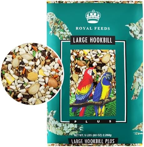 Large Hookbill Plus 5 Lbs, Bird Food for Large Hookbill, Premium Bird Seeds, Supports Growth Energy and Digestive Health, Nutrient-Rich Parrot Birdseeds for Complete & Healthy Balanced Diet