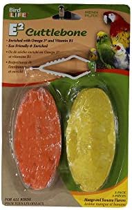Penn-Plax Bird-Life Flavored E2 Cuttlebone 2 Pack – Mango and Banana – Great for All Birds