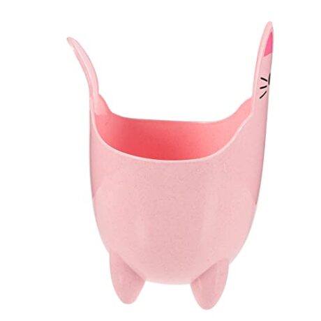 STOBAZA Cat Shaped Trash Can Tiny Waste Basket Kawaii Trash Can Pen Container Cartoon Cat Flower Vase Food Waste Bin Little Pen Kids Desk Thicken Pencil Pp Office