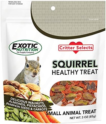 Squirrel Treat (3 oz.) - Healthy Natural Nut & Vegetable Treat - Walnuts, Almonds, Pistachios, Pumpkin Seeds, Dried Carrots - Flying Squirrels, Ground Squirrels, Tree Squirrels & Other Rodents