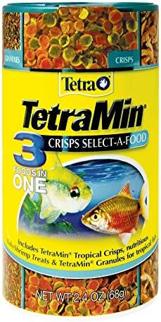 TetraMin Crisps Select-A-Food 2.4 Ounces, Fish Food, Variety Pack (77037)