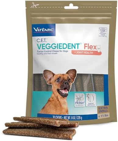 Virbac C.E.T. VEGGIEDENT Flex Tartar Control Chews for Dogs - Extra Small