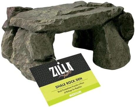 Zilla Pet Reptile Terrarium Shale Rock Den Décor, Basking Rock and Hide for Bearded Dragons and Other Reptiles, Medium