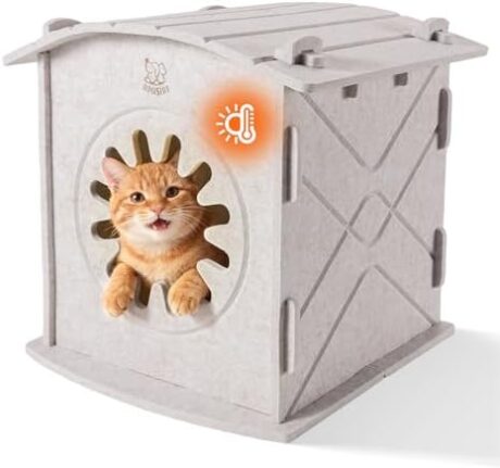 Apasiri Cat Houses for Indoor Cats: Felt Cat House Cave Cathouse, Scratch-Resistant Warm Insulated Covered, Hideaway Tent for Anxiety Relief Gift