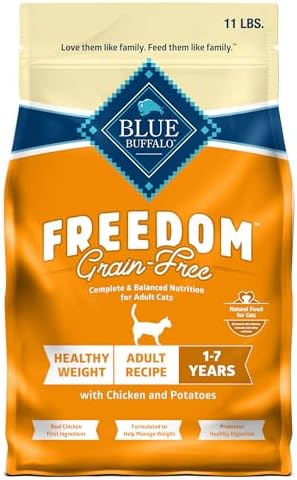 Blue Buffalo Freedom Grain-Free Adult Weight Control Dry Cat Food, Complete & Balanced Nutrition for Indoor Cats, Chicken Recipe, 11-lb. Bag