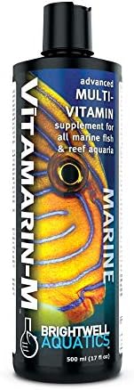 Brightwell Aquatics Vitamarin-M – Complete Vitamin Supplement for Marine Fish, Corals & Invertebrates – Supports Growth, Color & Immune Health – No Refrigeration, 500 ml