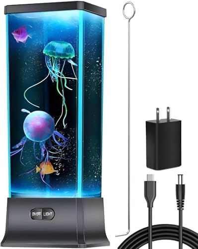 CALOVER Gifts for Kids Men Women Friends Family Cool Jellyfish Lamp Night Light for Girls Boys Kids Home Office Bedroom Decor for Christmas Holiday Birthday Party