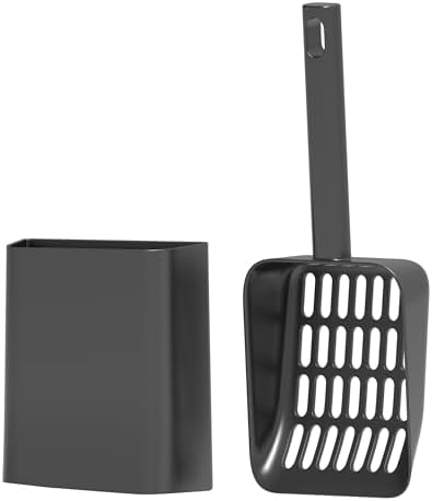 Cat Pooper Scooper, 2 in 1 Cat Litter Scoop with Holder Stand Cat Stuff Cat Scooper for Litter Box Cat Accessories Cat Supplies Kitty Litter Scoop Heavy Duty and Easy Clean Scoop Away Cat Litter