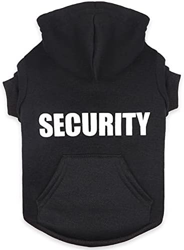 Dog Hoodie Security Dog Sweater Soft Brushed Fleece Clothes Hoodie Sweatshirt with Pocket Sweaters for Medium Dogs(M)