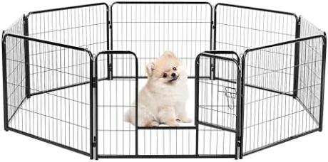 Dog Playpen 24 Inch 8 Panles, Ideal Dog Fence for Puppy/Small Dogs Indoor & Outdoor Bliss, Perfect Dog Play Pen for Camping, Yard, RV, Black