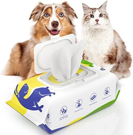 Dog Wipes for Paws and Butt, Pet Wipes for Dog Cat, Unscented Hypoallergenic Thick Dogs Grooming Wipe for Cleaning Deodorizing, Puppy Wipe for Face Eye Ears Body Bath, 1Pack/100 Count