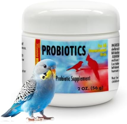 Morning Bird Probiotics for Birds 2 oz – Digestive Health Supplement Supporting Gut Balance, Nutrient Absorption & Immune Support – Easy Mix Powder Supplement for All Bird Species
